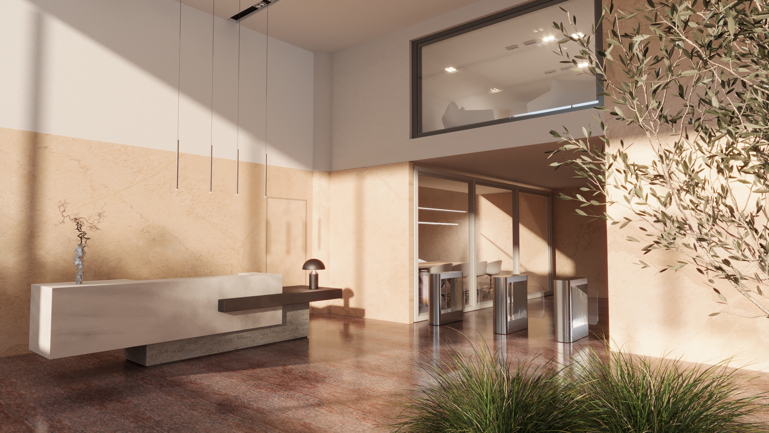 Lobby del edificio de oficinas