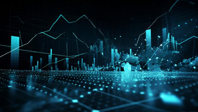 Holograma azul de una ciudad 